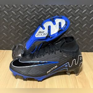Nike Zoom Superfly 9 Elite FG Black Chrome Hyper Royal Soccer Cleats Mens Size 7